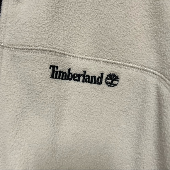 Timberland Cream/Navy Fleece Zip Up Jacket Men’s XL Tall - Picture 2 of 5